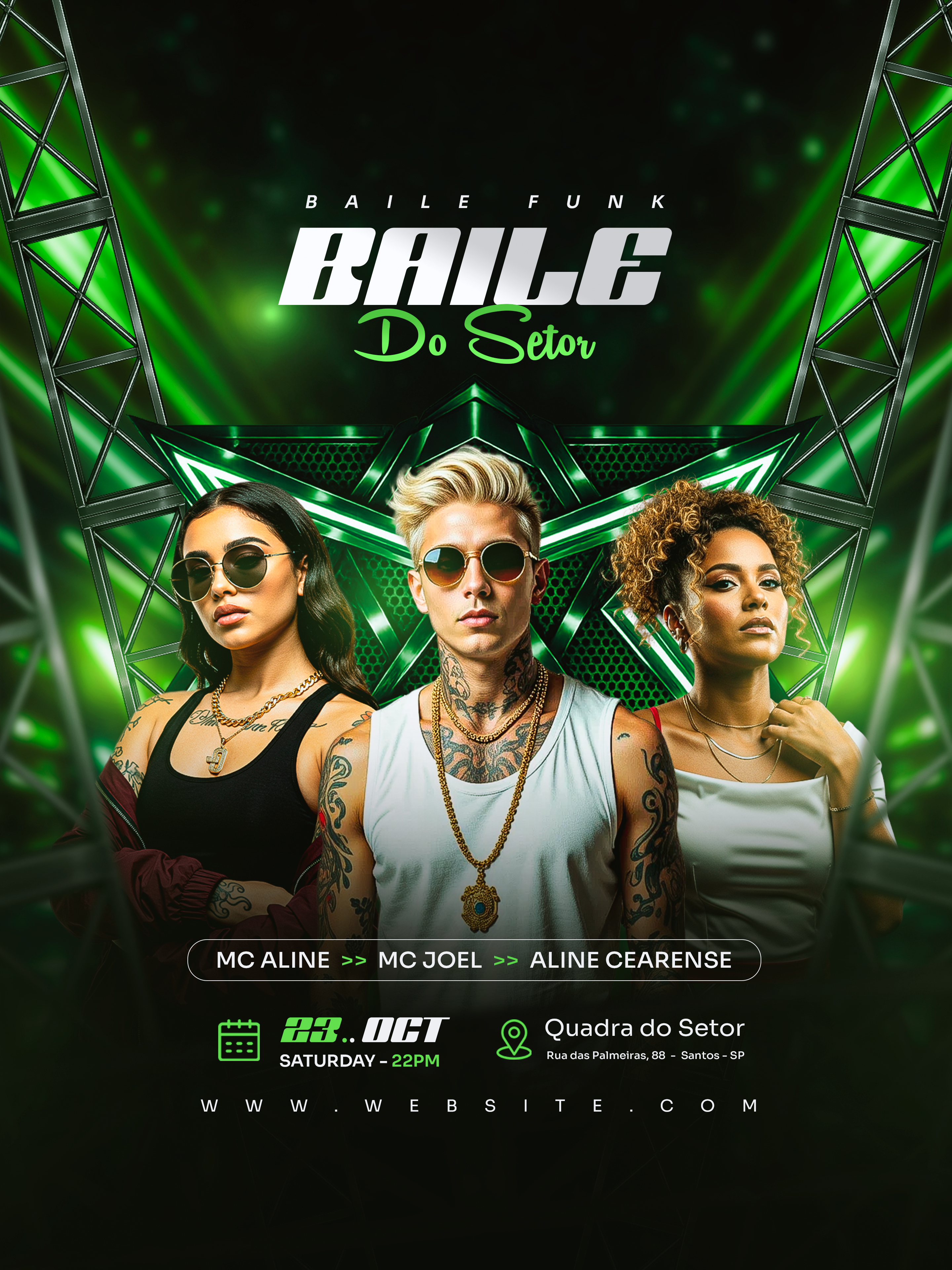 Flyer Baile do Setor - Template PSD Editável no Photoshop